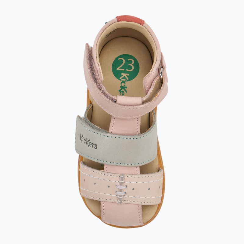 Детски сандали Kickers Kick Bazar в светло розово/цветно 5