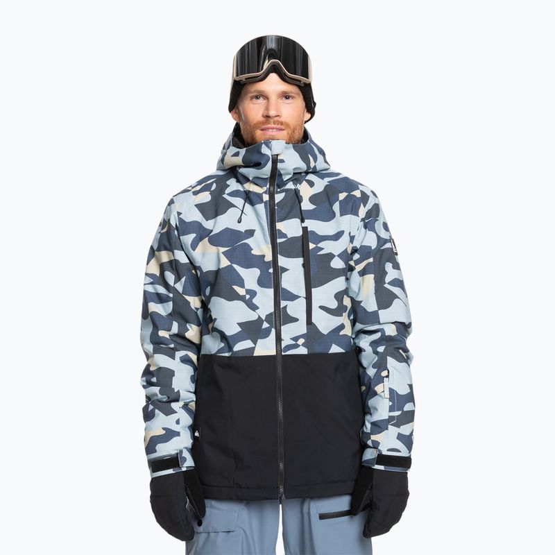 Мъжко яке за сноуборд Quiksilver Mission Printed Block puzzle camo ice flow