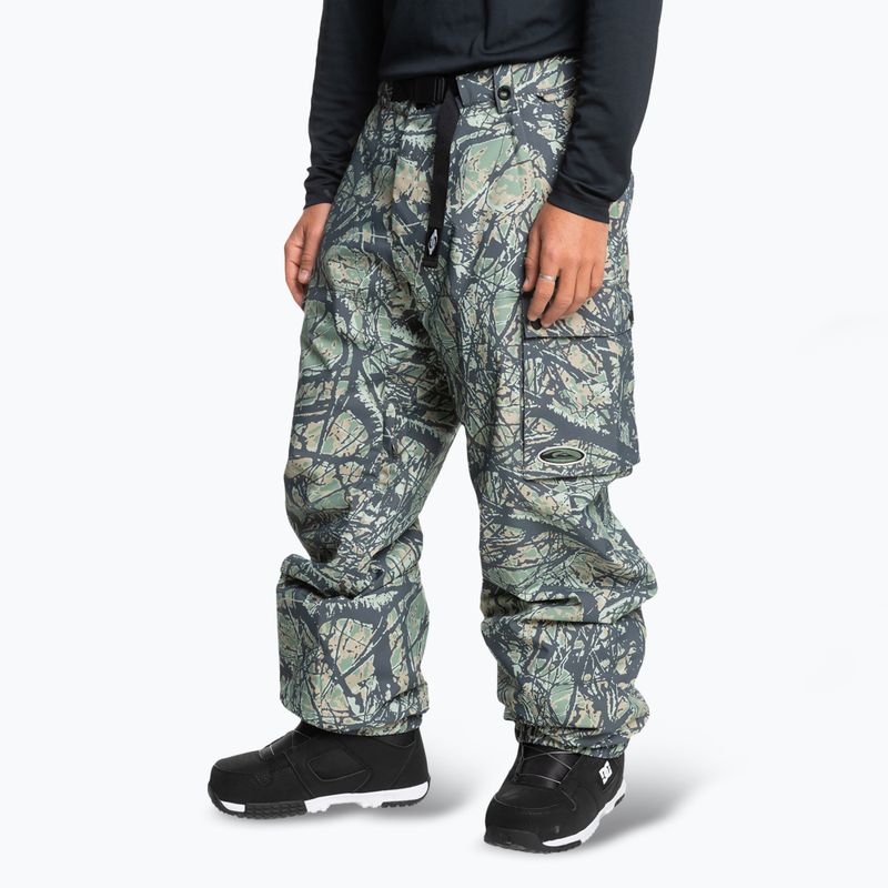 Мъжки панталони за сноуборд Quiksilver Snow Down Cargo woodland abstract sea spray 4