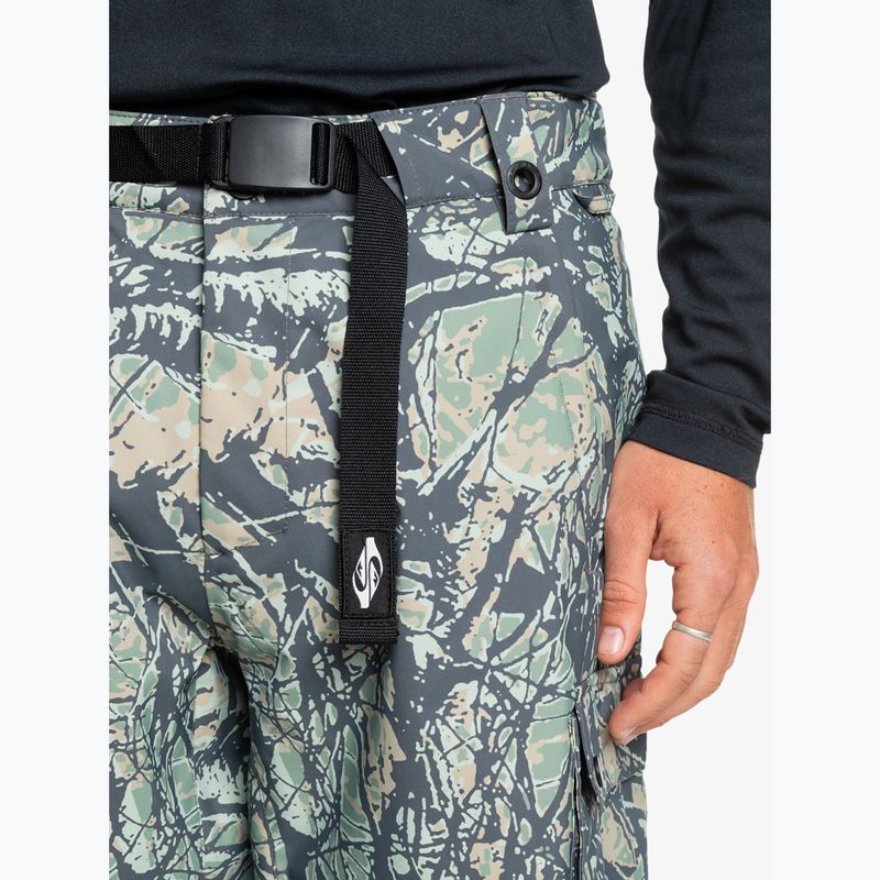 Мъжки панталони за сноуборд Quiksilver Snow Down Cargo woodland abstract sea spray 5