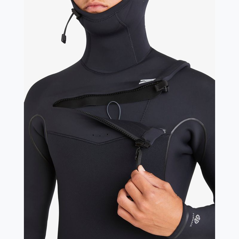 Мъжки неопренов костюм за плуване Billabong 5/4 mm Furnace Natural Chest Zip Hooded black 6