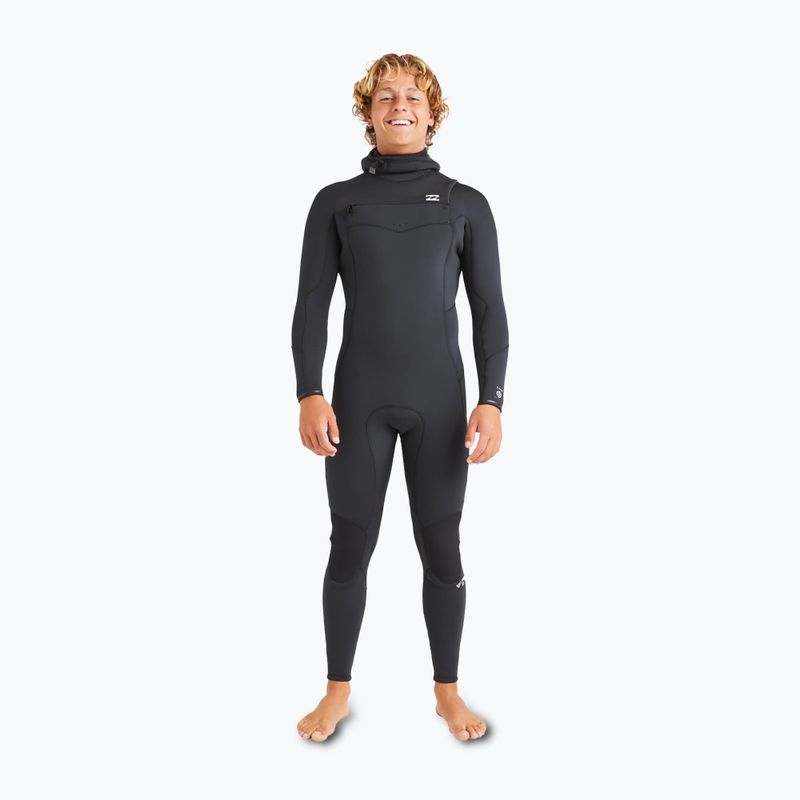 Мъжки неопренов костюм за плуване Billabong 5/4 mm Absolute Natural Chest Zip Hooded black