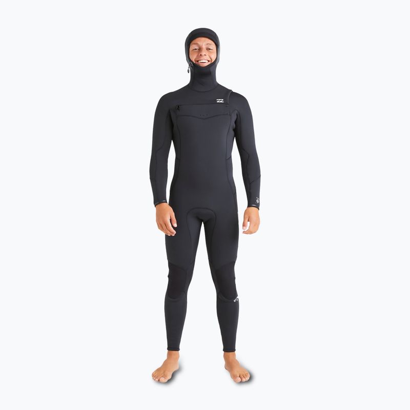 Мъжки неопренов костюм за плуване Billabong 5/4 mm Absolute Natural Chest Zip Hooded black 2