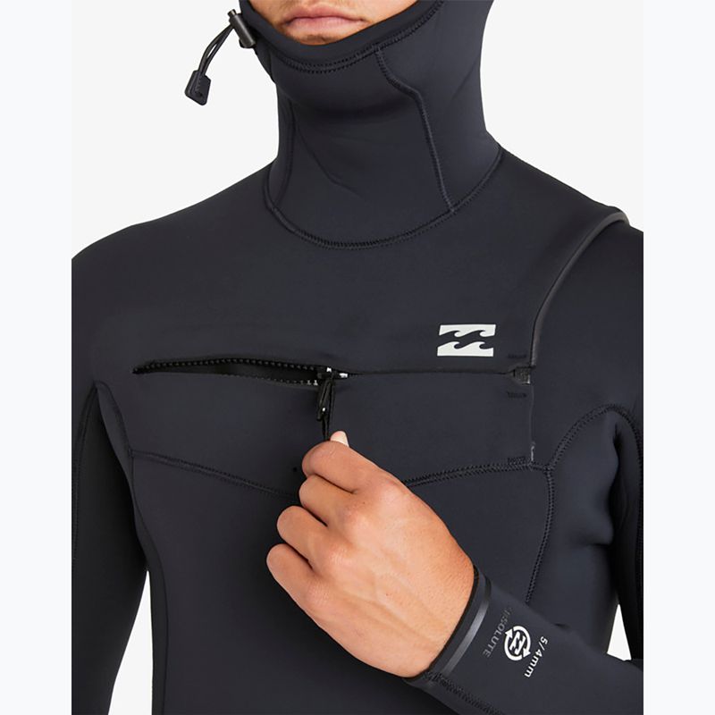 Мъжки неопренов костюм за плуване Billabong 5/4 mm Absolute Natural Chest Zip Hooded black 5