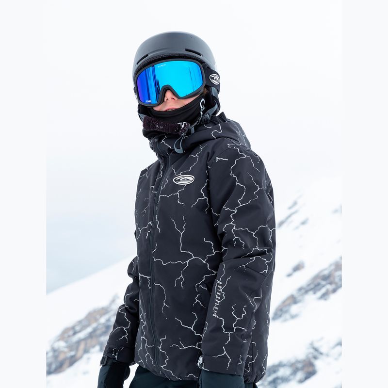 Детско яке за сноуборд Quiksilver High In The Hood Printed high energy black reflective 5