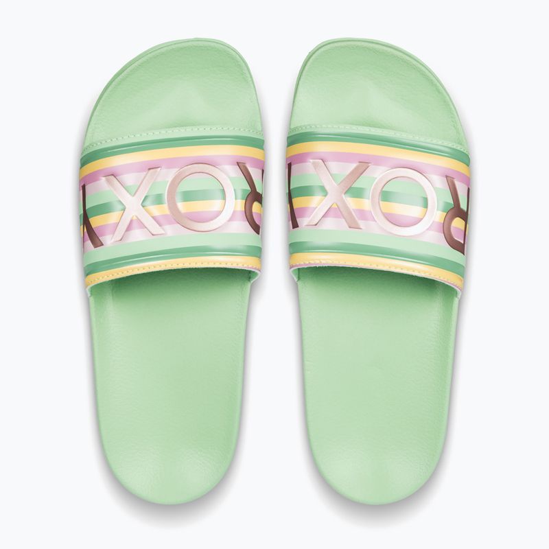 Дамски джапанки ROXY Slippy II green stripe 2