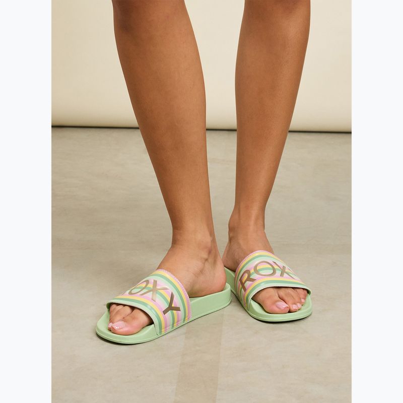 Дамски джапанки ROXY Slippy II green stripe 7