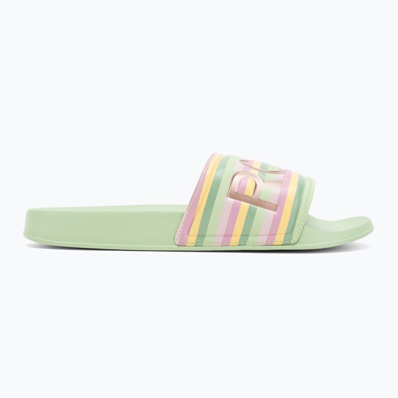 Дамски джапанки ROXY Slippy II green stripe 2