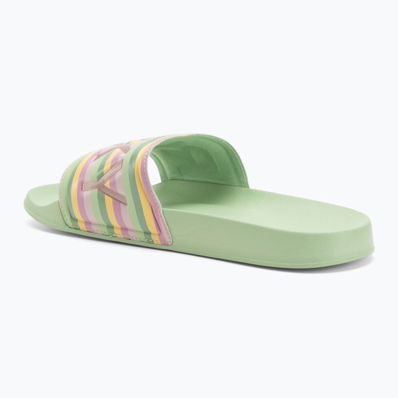 Дамски джапанки ROXY Slippy II green stripe 3