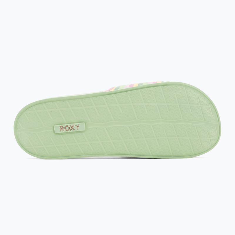 Дамски джапанки ROXY Slippy II green stripe 4