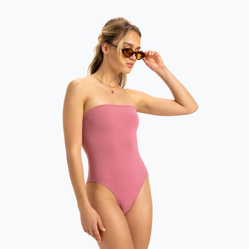 Дамски бански от една част ROXY Solid Beach Classics Bandeau heather rose 2