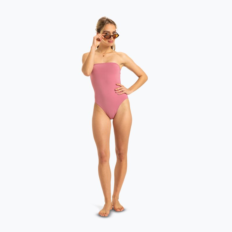 Дамски бански от една част ROXY Solid Beach Classics Bandeau heather rose 3