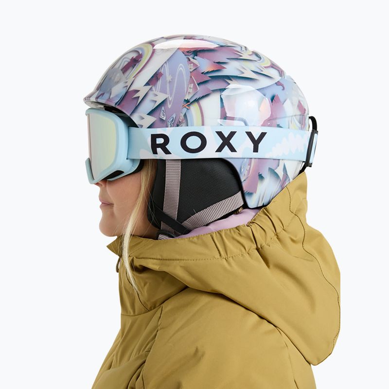 Детска маска за сноуборд ROXY Missy big flowers/clux ml light blue 9