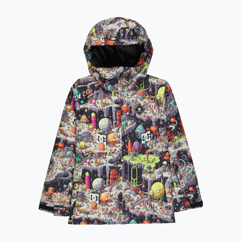 Детско яке за сноуборд DC Basis Print Youth outer world black 3