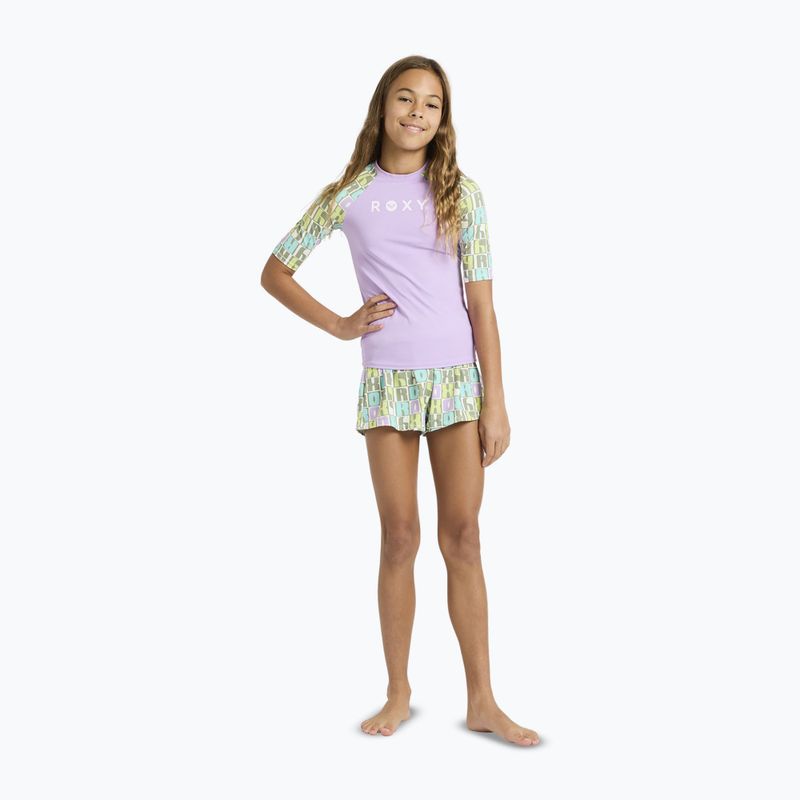Детска тениска за плуване ROXY Active RG Lycra XMGB oil green letter up 2