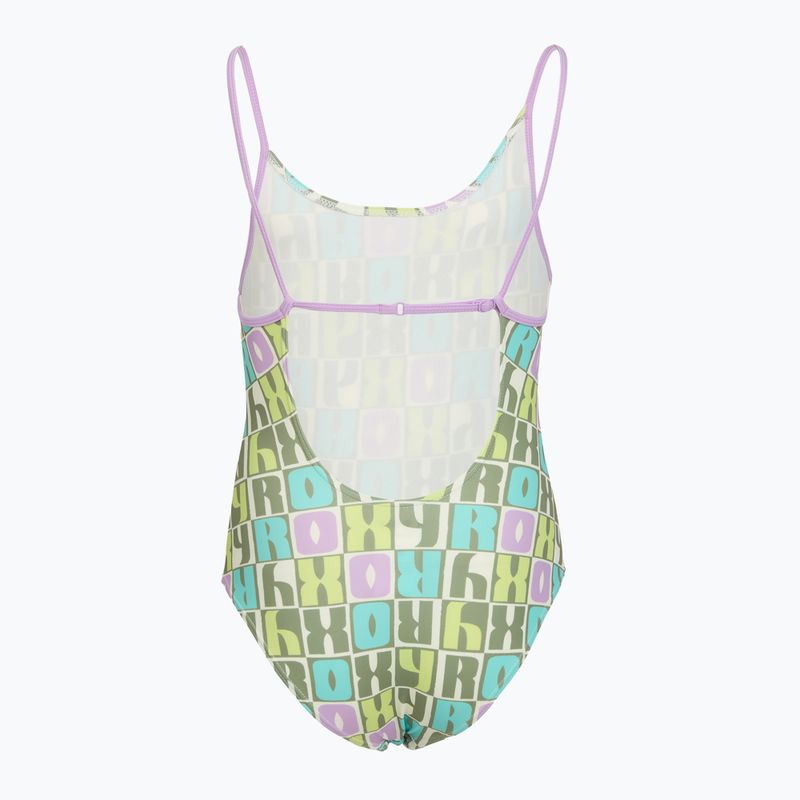 Детски цял бански костюм ROXY Letter Up oil green letter up 2