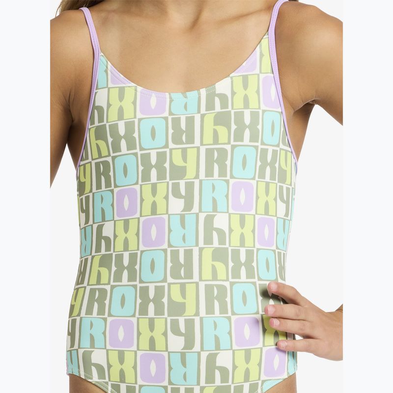 Детски цял бански костюм ROXY Letter Up oil green letter up 5