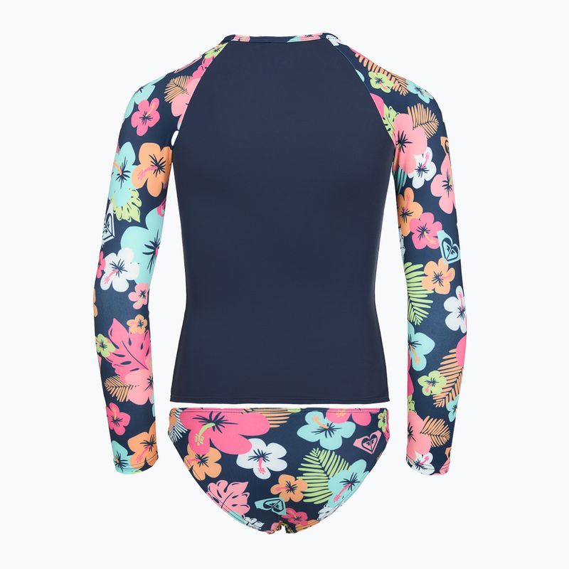 Дълъг ръкав + долна част на бански костюм ROXY Morning Flower Lycra Set mood indigo morning flowers 2