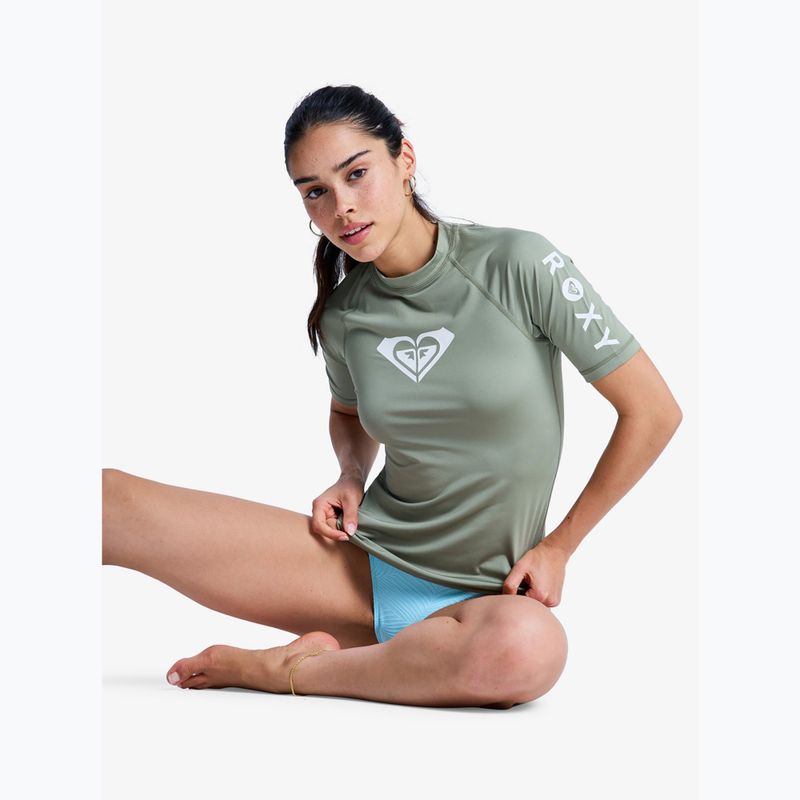 Дамска тениска за плуване ROXY Whole Hearted oil green 5