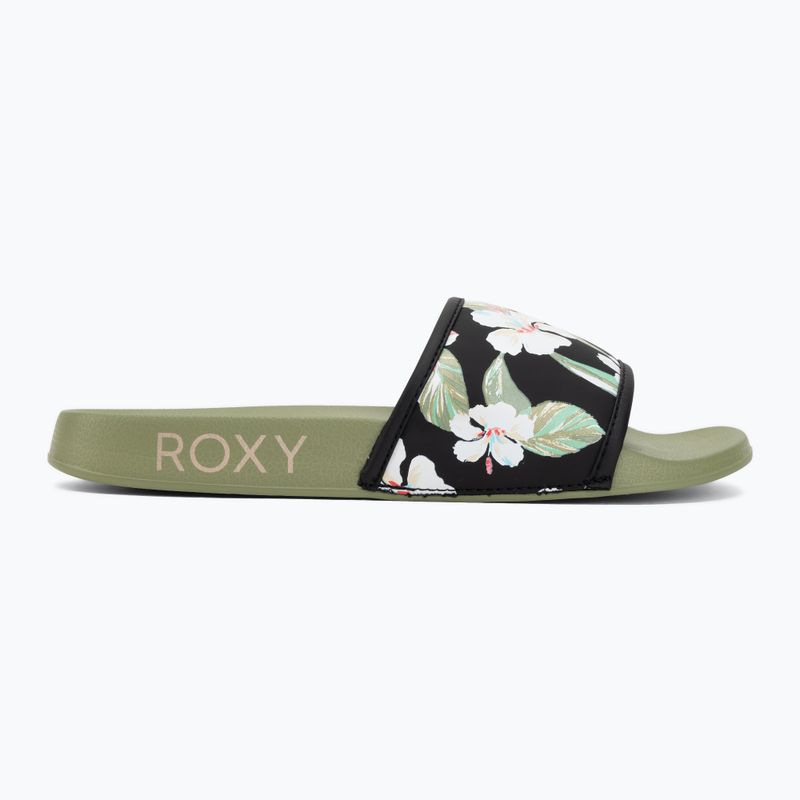 Дамски чехли ROXY Slippy IV oil green 2