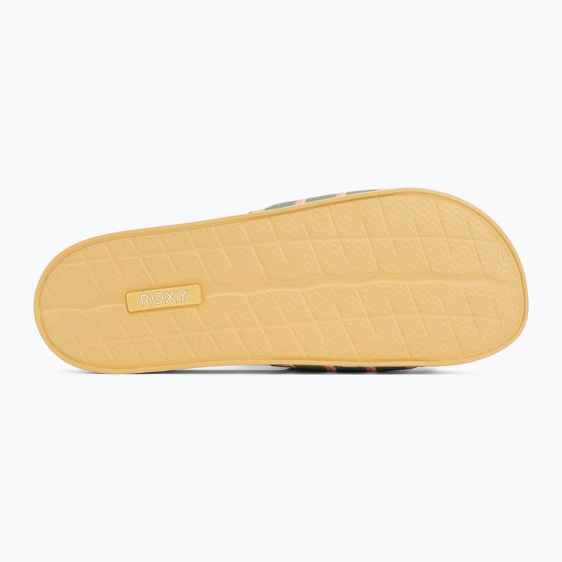 Дамски чехли ROXY Slippy II printed gold haze 4