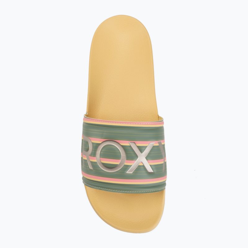 Дамски чехли ROXY Slippy II printed gold haze 5