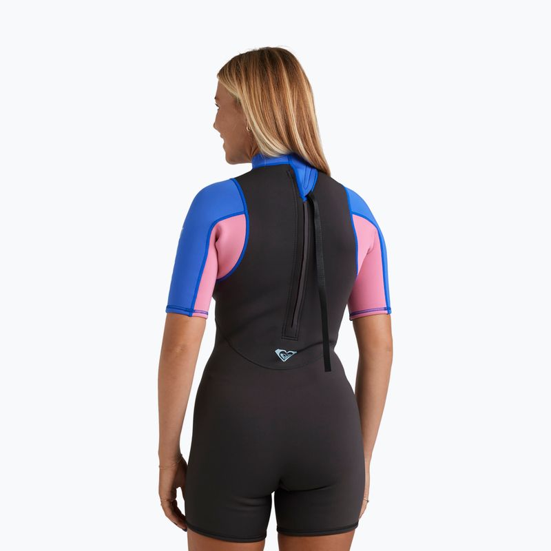 Дамски неопренов костюм за плуване ROXY 2/2 mm Prologue+ SS Springsuit Flock cobalt 3