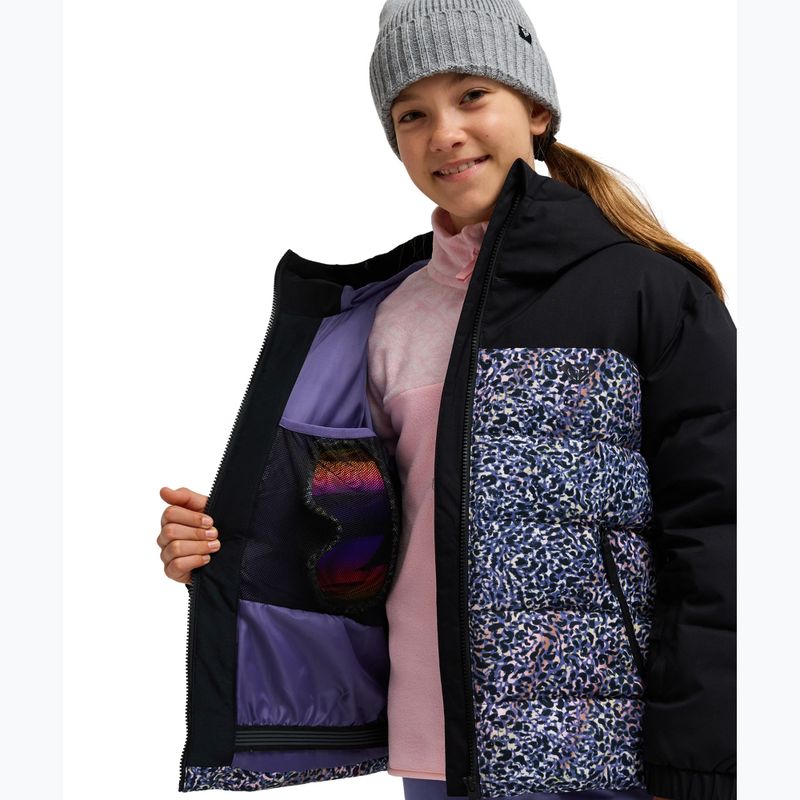 Детско сноуборд яке ROXY Snowyhill Printed Puffy true black wildin out rg 5