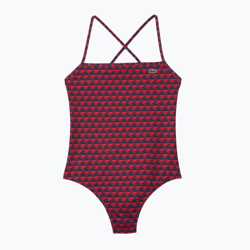 Дамски бански костюм от една част Lacoste MF7264 penumbra / alizarin / red