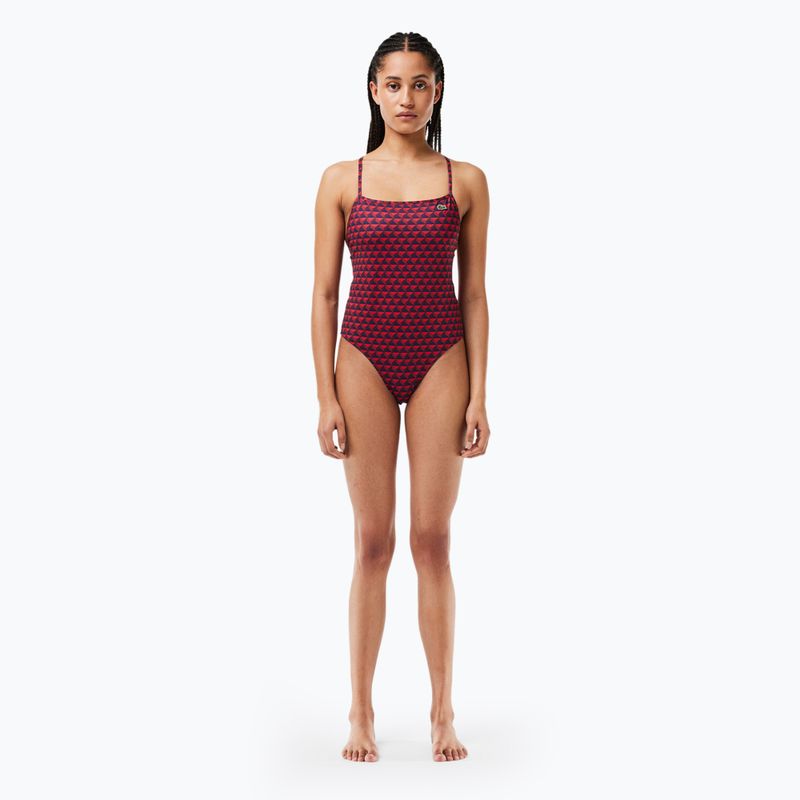 Дамски бански костюм от една част Lacoste MF7264 penumbra / alizarin / red 3