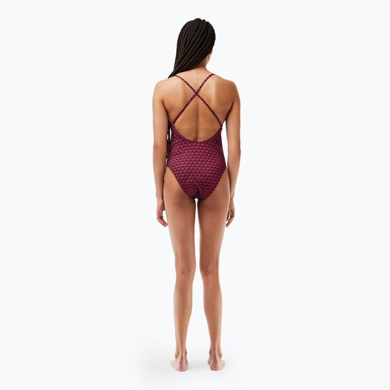 Дамски бански костюм от една част Lacoste MF7264 penumbra / alizarin / red 4