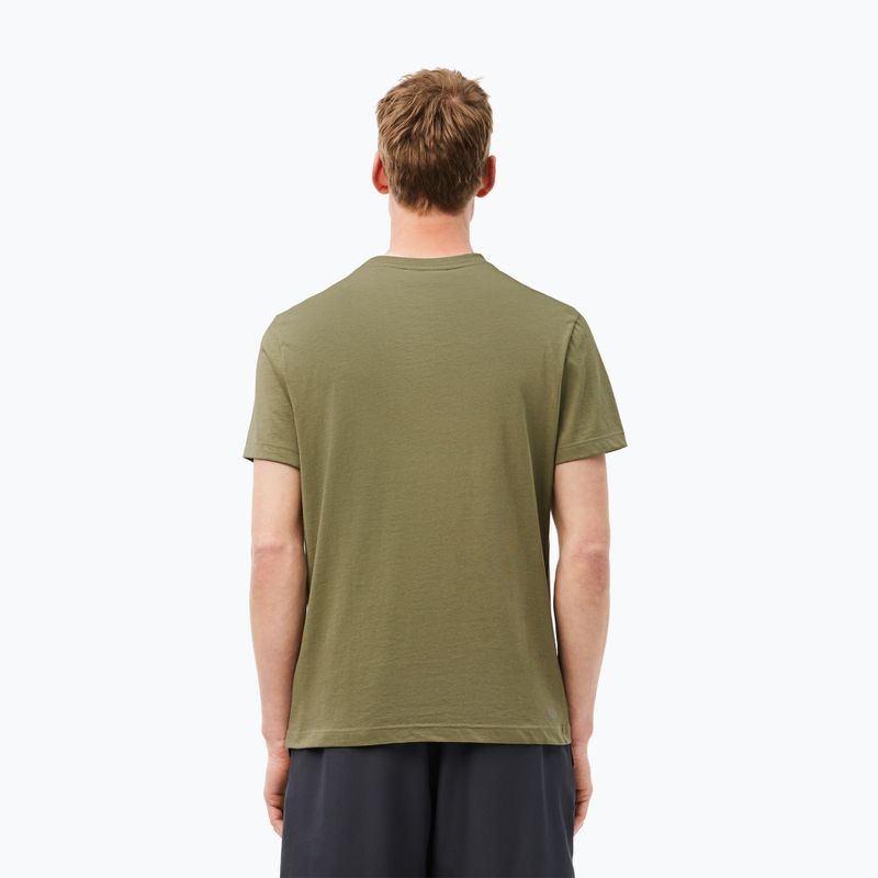 Мъжка тениска Lacoste TH2042 khaki/black 2