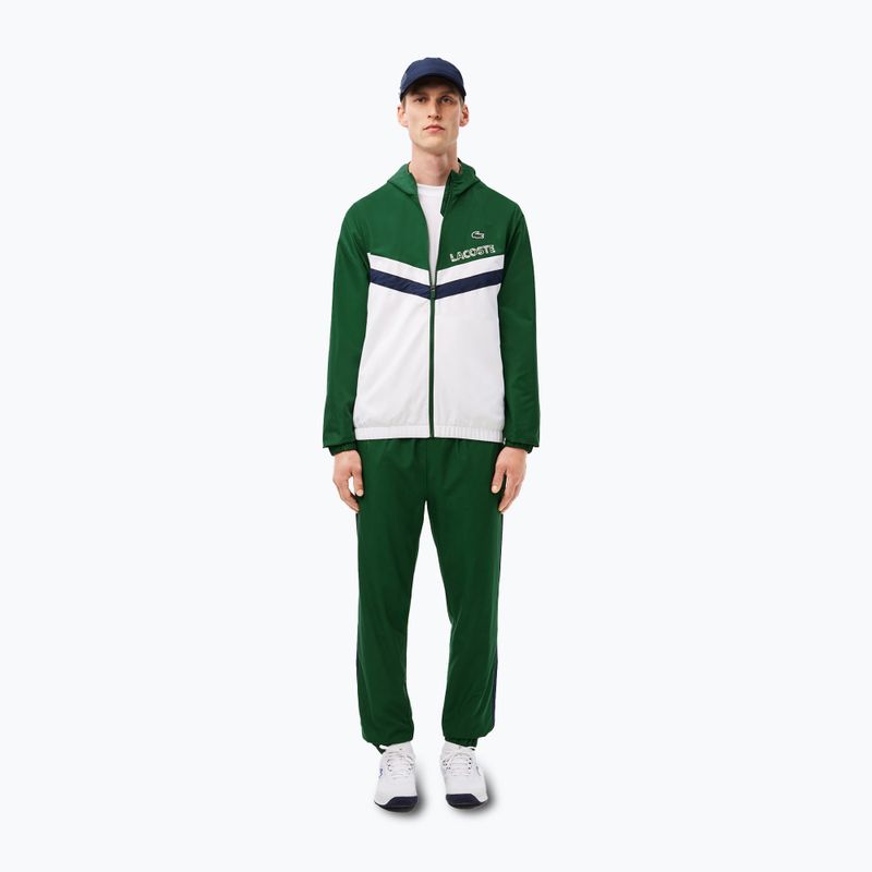 Мъжки спортен костюм Lacoste WH4241 зелен/бял/нави синьо 4