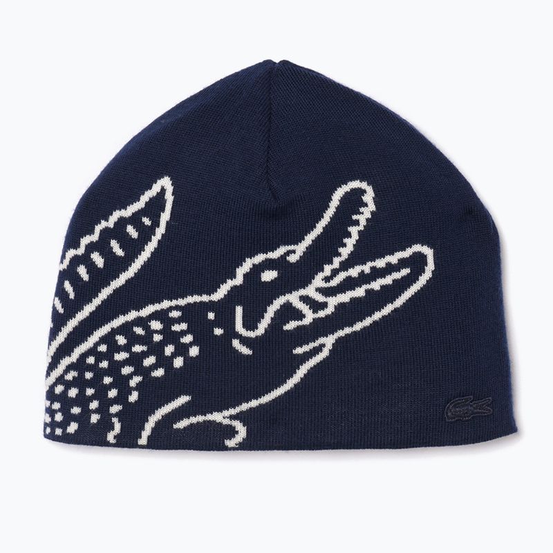 Зимна шапка Lacoste RB3021 navy blue/flour