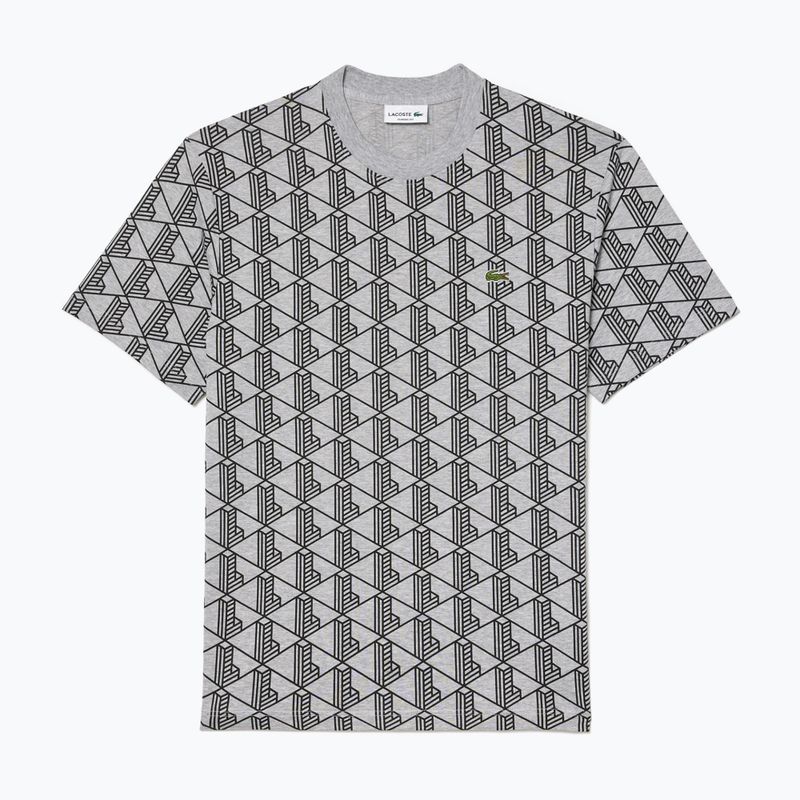 Мъжка тениска Lacoste TH2831 silver chine/ black 5