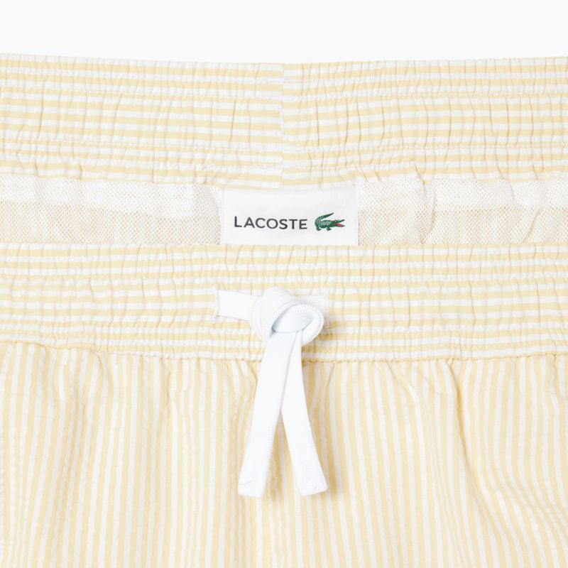 Мъжки къси панталони за плуване Lacoste MH9089 white/yellow 2