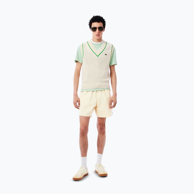 Мъжки къси панталони за плуване Lacoste MH9089 white/yellow 7