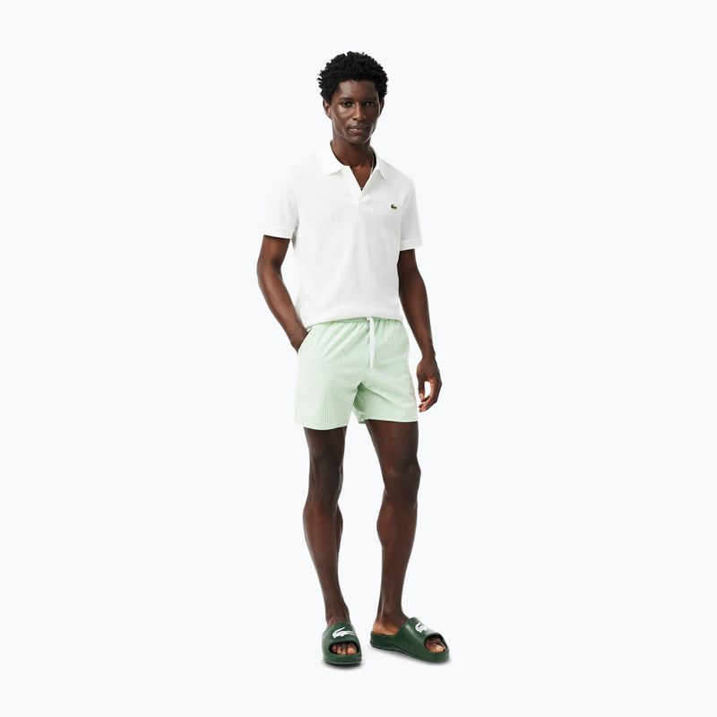 Мъжки къси панталони за плуване Lacoste MH9089 white/liamone 6