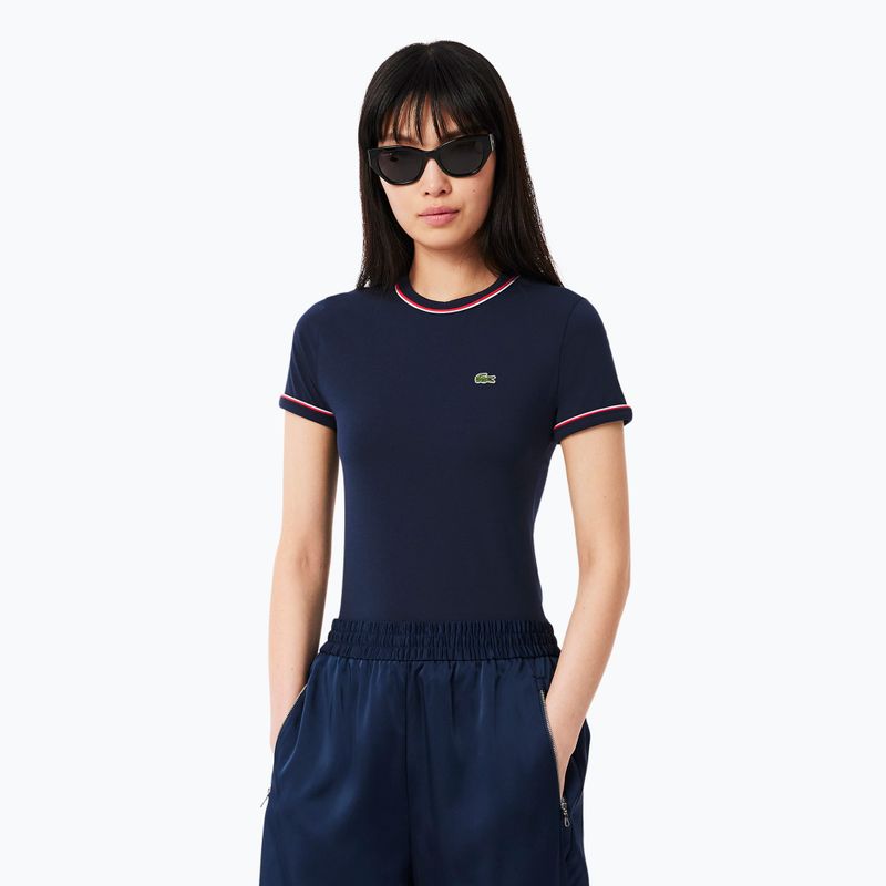 Lacoste дамска тениска TF0347 тъмно синьо/рила/гренадин