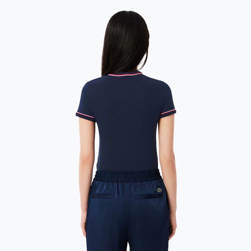 Lacoste дамска тениска TF0347 тъмно синьо/рила/гренадин 2