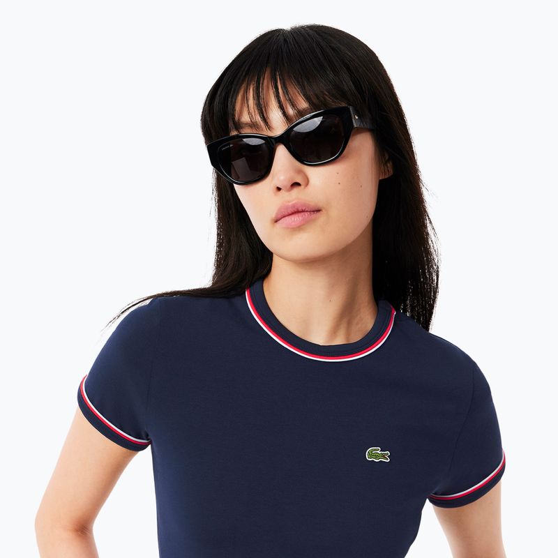Lacoste дамска тениска TF0347 тъмно синьо/рила/гренадин 3