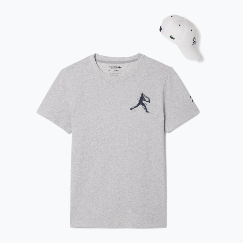 Мъжка тенис фланелка Lacoste TH1044 silver chine/navy blue