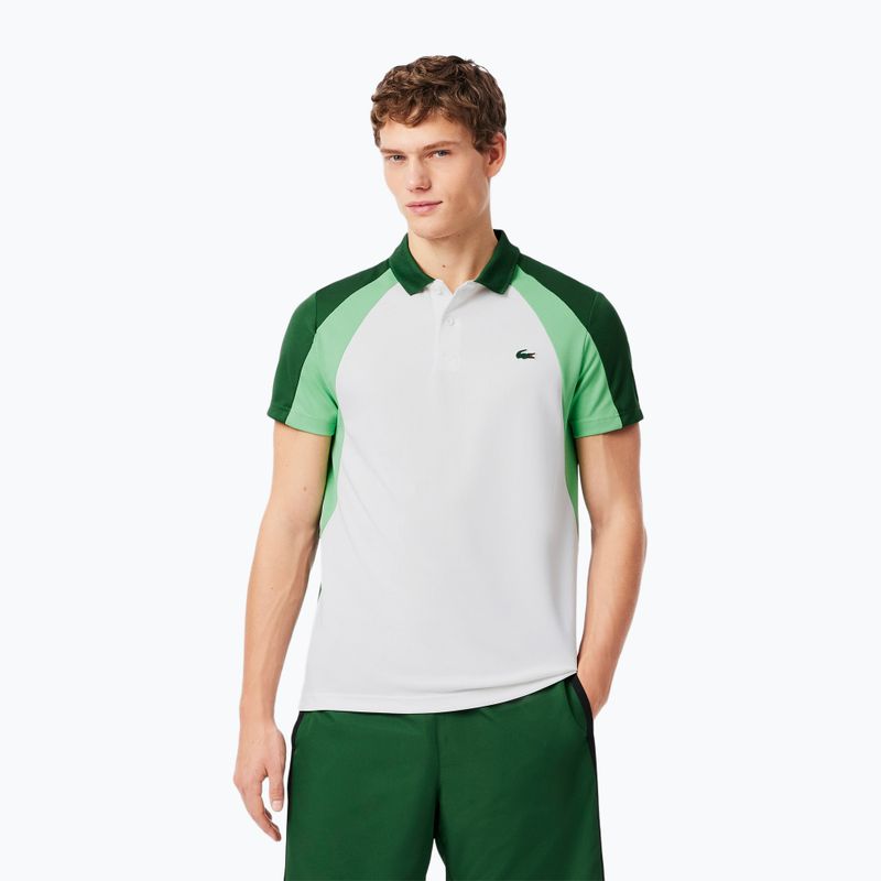 Мъжка поло фланелка за тенис Lacoste Tennis Polo DH8963 white/liamone green