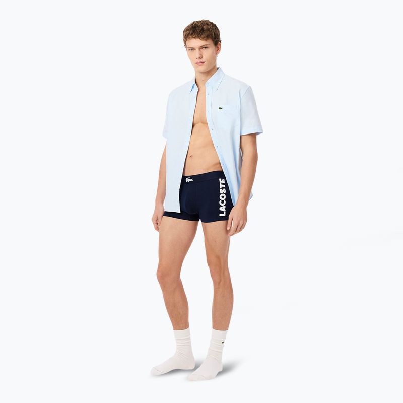 Мъжки боксерки Lacoste 5H1291 3 пакета тъмносиньо/бяло/сребърно ch 6