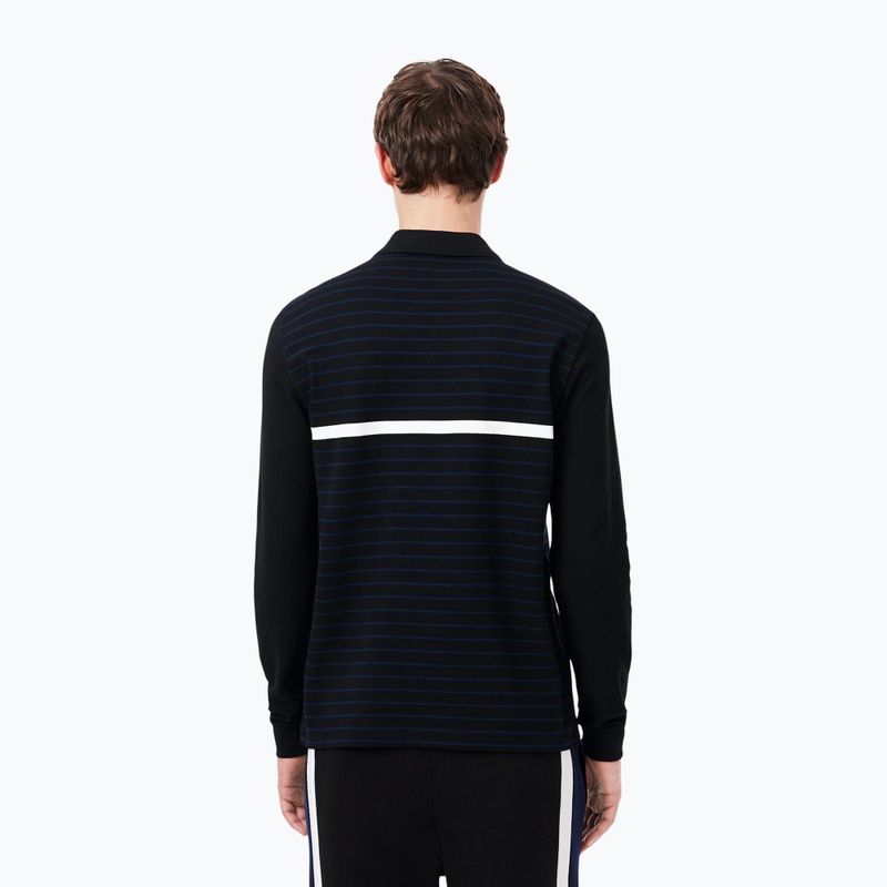 Мъжка поло блуза с дълъг ръкав  Lacoste Polo PH9776 black/navy blue 3