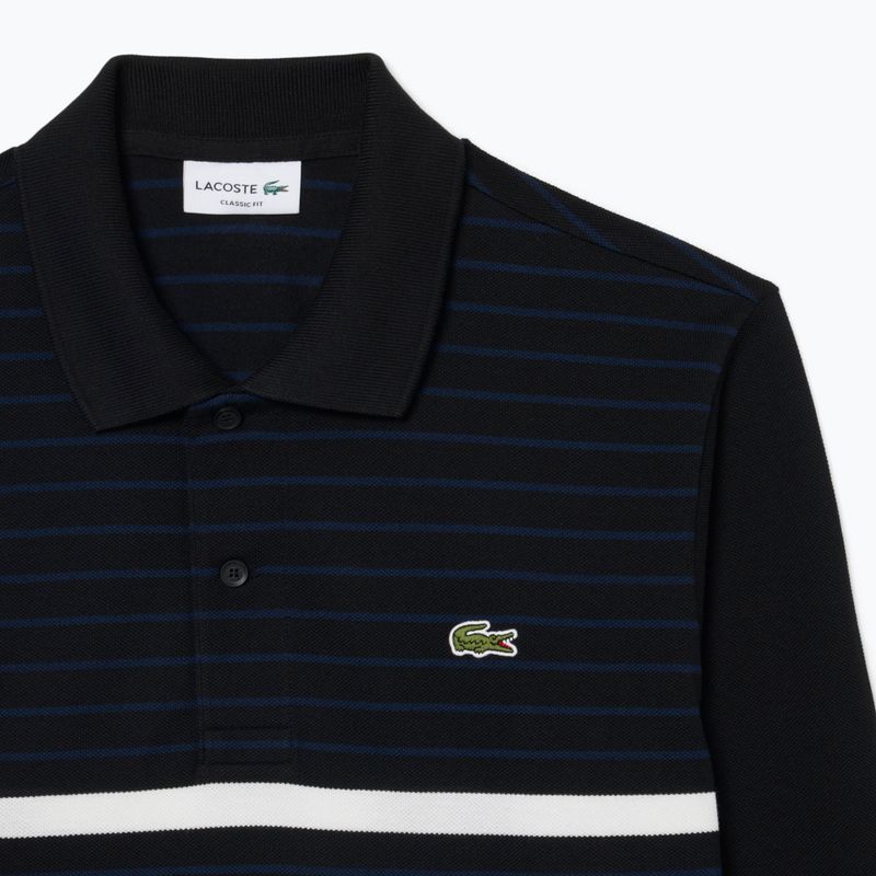 Мъжка поло блуза с дълъг ръкав  Lacoste Polo PH9776 black/navy blue 6