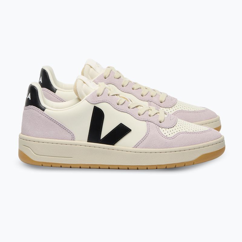 Дамски обувки VEJA V-10 Prime Leather pure/black/parme 2
