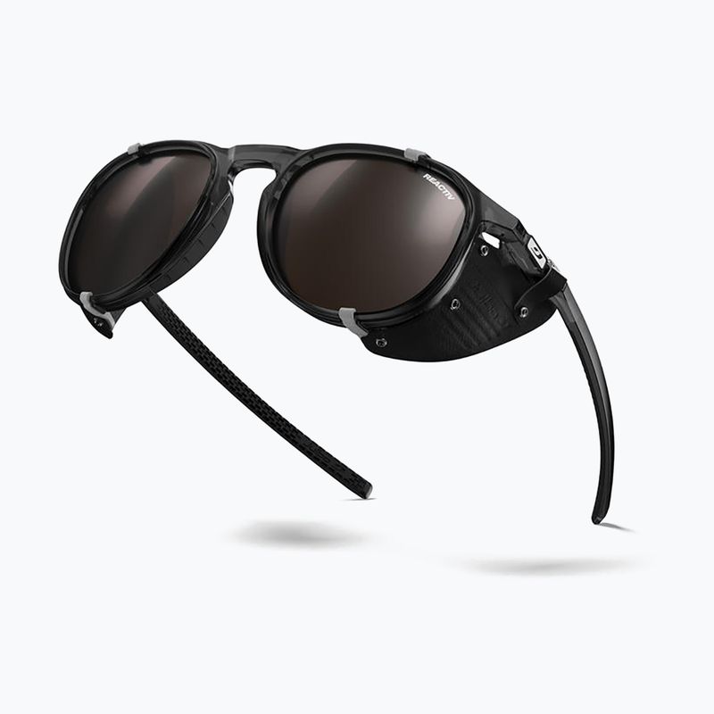 Julbo Millenium Reactiv Поляризирани лъскави полупрозрачни слънчеви очила черно/черно/бяло 6