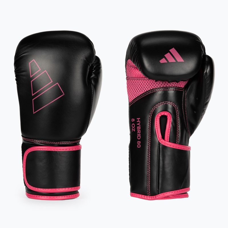 adidas Hybrid 80 боксови ръкавици черни/розови ADIH80