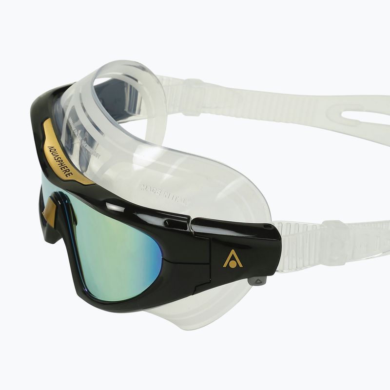 Плувна маска Aquasphere Vista Pro прозрачна/златна титаниева/огледално златна MS5040101LMG 4